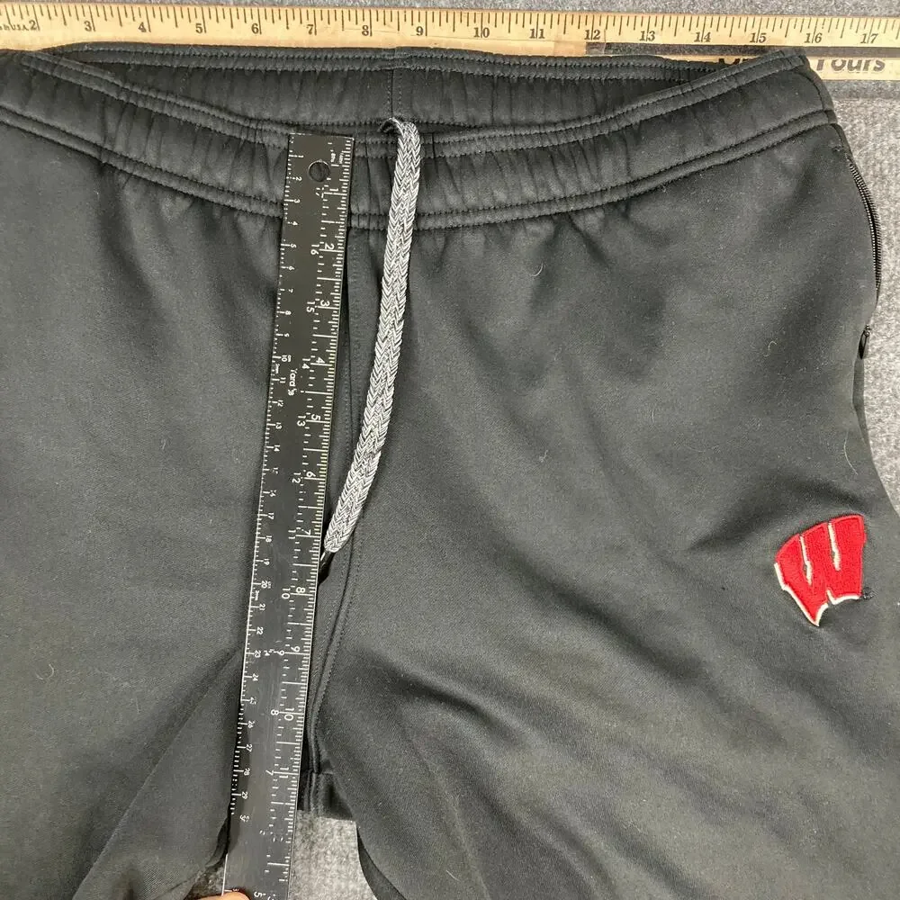 Adidas Sweatpants Mens S Black Wisconsin Badgers‎ ClimaWarm Fleece Jogger